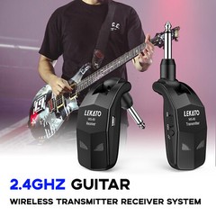LEKATO 2.4GHz Wireless Electric Guitar System Transmitter Receiver w/ 4 Channels