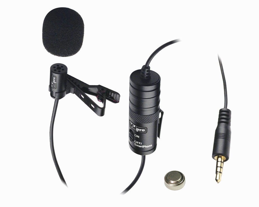 Vidpro Professional Lavalier Condenser Microphone For Audio Recorders Cameras