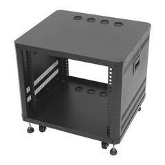 9U Server Rack Server Rack Cabinet Rolling Studio Rack Case Carbon Steel