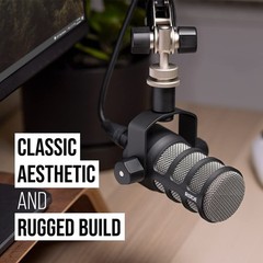 RØDE PodMic Cardioid Dynamic Broadcast Microphone — XLR 4.10, Black
