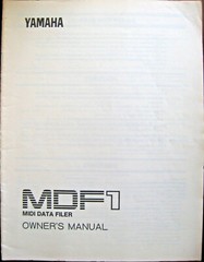 Yamaha MDF1 Midi Data Filer Disk Drive Unit Original Owner’s Operating Manual