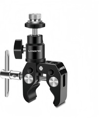Super Clamp Mic Microphone Mount Crab Clamp Double Ball Head with 1/4…