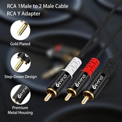 Devinal RCA Y Cable, RCA/Phono Y Splitter, 1 Male to 2 Y 1 Meter