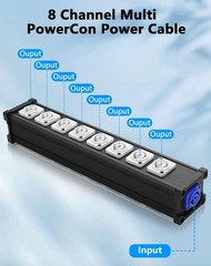 8 Channel PowerCon Breakout Cable for Stage Lights, LED Screens, Pro Audio & Mor