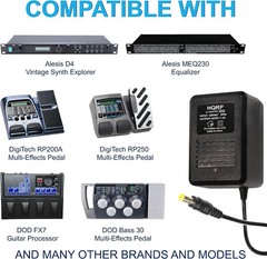 HQRP AC Adapter for DOD PS750 VOFX G10 D3 D6 D12 VGS50 Bass30 GS30 TEC8G SR400D
