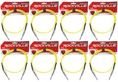 8 Rockville RCGT3.0Y 3′ 1/4″ TS to 1/4“ TS Guitar/Instrument Cable