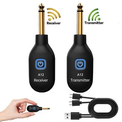 Wireless Guitar System Dual Transmitter & Receiver Built In Rechargeable Battery