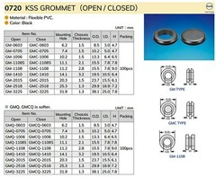 KSS Flexible PVC Open Grommet GMQ-1108S φ15.5×7.8mm * Wire Size= 7.8mm RoHS