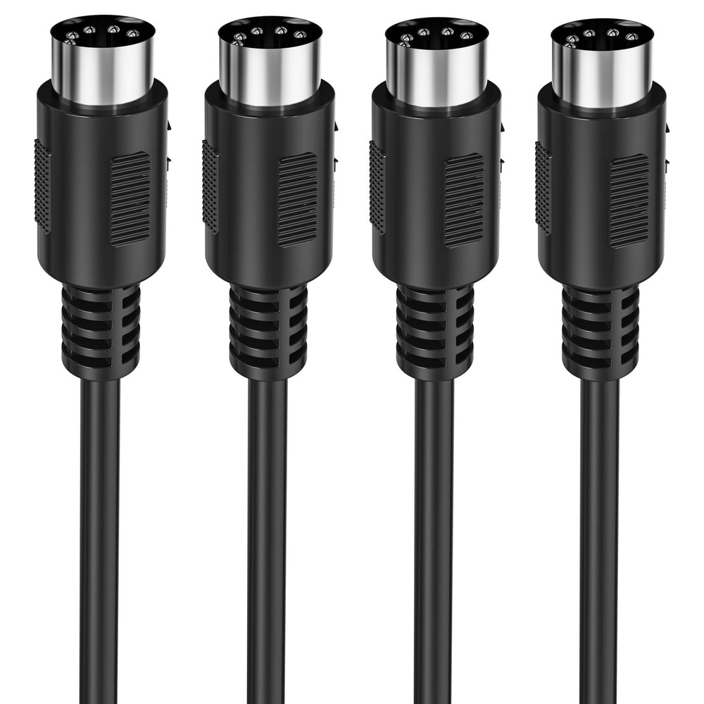 Mellbree MIDI Cable, 2-Pack 6-Feet Male to 5-Pin 6-Feet, Black