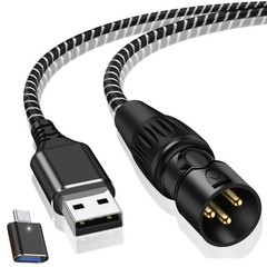 USB to XLR Cable,6.6 FT USB A to XLR Audio Stereo Cable,USB C to XLR Male Out…