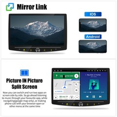 10″ Single DIN Android 15 BT Car Stereo Radio Carplay GPS Rotatable Screen 4+64G
