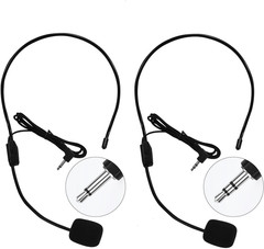 Set of 2 Headset Microphone, Flexible Wired Boom for Voice Amplifier,Teachers