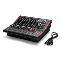 8 Channel 16 DSP Bluetooth Power Mixer Digital Stereo Audio Mixing Amplifier USB