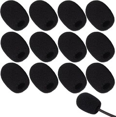 12 Pack Foam Microphone Covers Windscreen Noise Reduction Lapel Headset Podcast