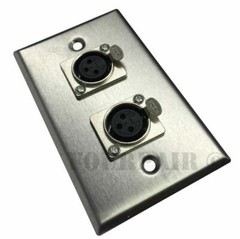 5 Pack – 2-Port Dual Socket XLR Female Stainless Steel Microphone Mic Wall Plate