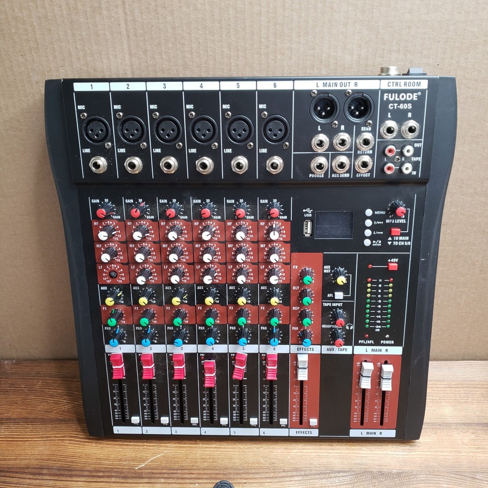 FULODE CT60 6-channel Professional mixer audio Bluetooth U disk 48V Phantom P…