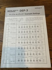 Roland DEP-3 Digital Effects Example Settings Booklet Original Quick Lookup Book