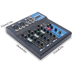 4-Channel Bluetooth USB Audio Mixer With Reverb for DJs & Performances 110V