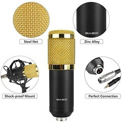 Microphone Podcast Equipment, Studio Recording & Broadcasting Mic with Stand,