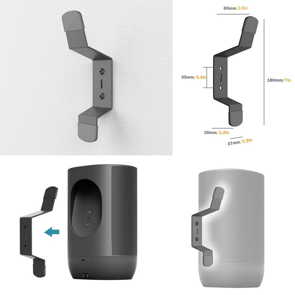 For SONOSMove1/2 Wall Metal Hook Bracket Silicone Cover Protective Speaker Stand