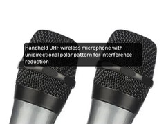 FIFINE UHF Dual Channel Wireless Handheld Microphone, Easy-to-use Karaoke K036