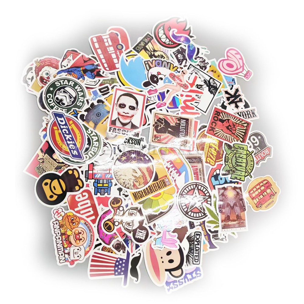 100 Skateboard Stickers Vinyl Laptop Luggage Decals Dope Sticker Lot Bomb CA