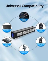 8 Channel PowerCon Breakout Cable for Stage Lights, LED Screens, Pro Audio & Mor