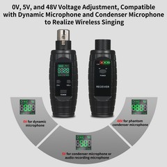 UHF Professional Wired To Wireless Microphone Converter Micphone Transmitte QTOJ