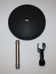 Desktop Tabletop Cast Iron Microphone Stand 6″ Wide Base w/Mic Clip