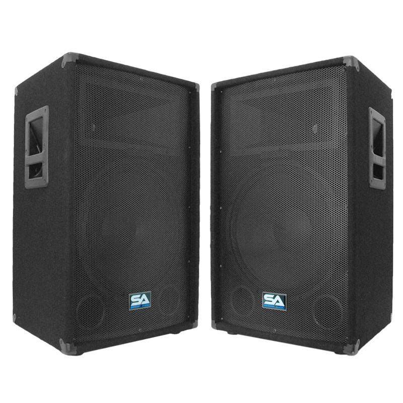 Seismic Audio 15″ Passive PA Speaker Cabinet Pair Titanium Horn SA-15T