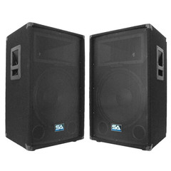 Seismic Audio 15″ Passive PA Speaker Cabinet Pair Titanium Horn SA-15T