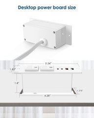 Recessed Power Strip 30W USB C,Furniture Flush Mount Desk Outlet,2 Outlets 4 …