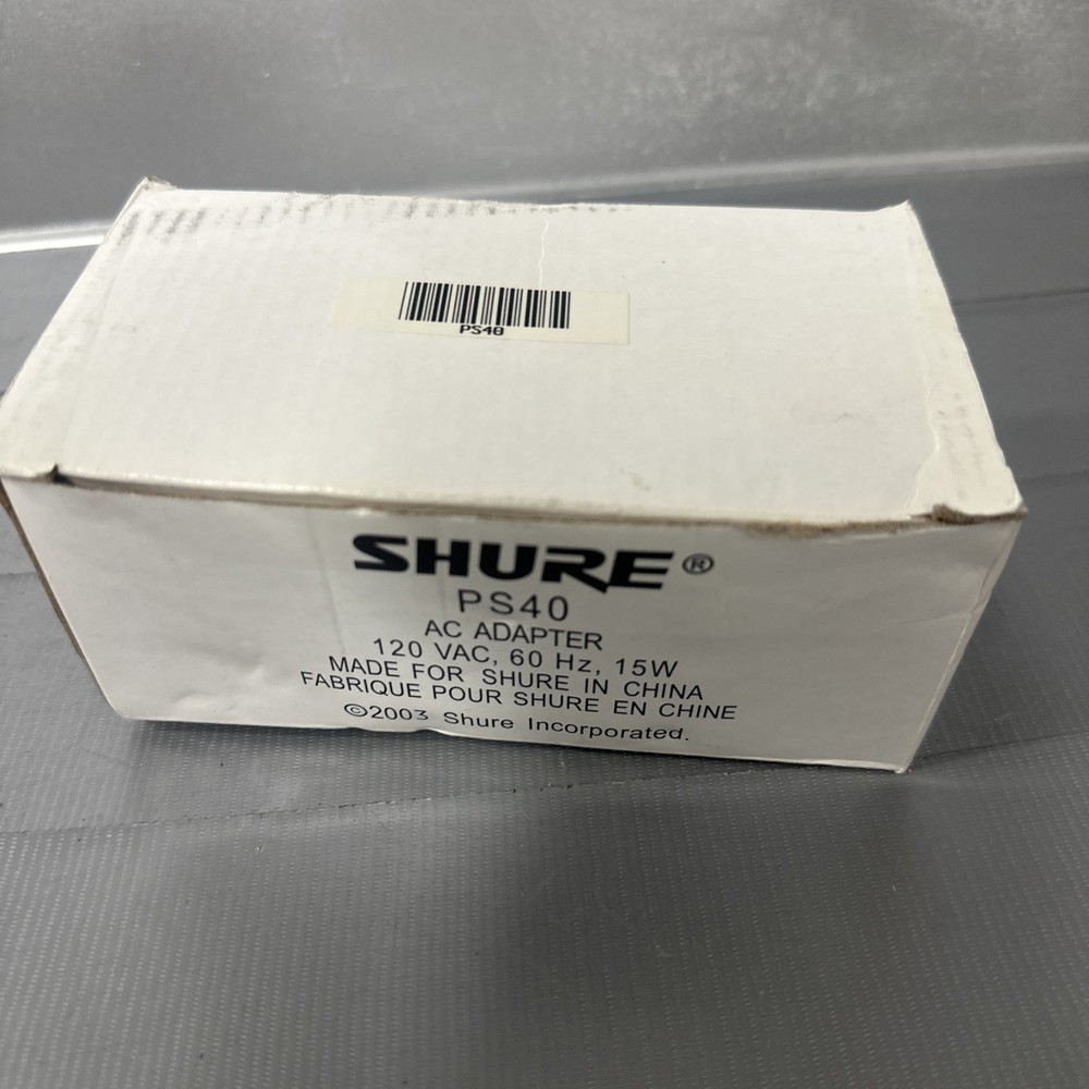 Shure PS40 Ac Adapter 120 volts 60 Hz 14w Genuine OEM Made in Taiwan