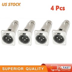 XLR Female to XLR Male Feed/Pass Thru Connector Adapter For D Panel Mounting