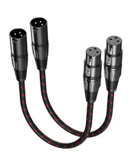 XLR Cable Short, Mic Cord 1 Ft 2 Pack, All Length from 6Inch to 100Ft, Braided
