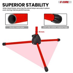 5 Core Microphone Stand Floor Height Adjustable w Extending Telescoping Boom Arm