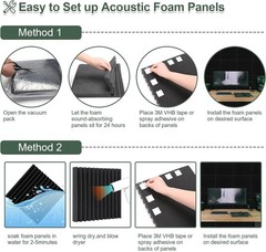 Eco-Friendly 50 Pack Sound Absorption Foam Panels – 2″x12″ for Homes & Offices