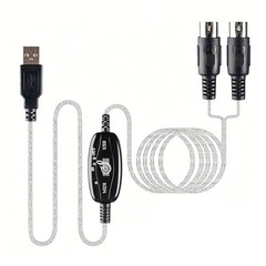 2pcs USB IN-OUT For MIDI Cable Converter 5-Pin to PC Music Keyboard Adapter Cord