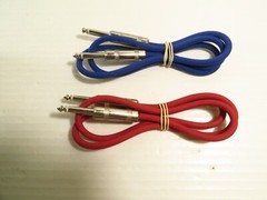 2 Pack Neutrik Live Wire Advantage Instrument Cable 3 ft, Red/Blue Pair