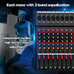 Professional Audio Mixer Bluetooth USB Plug and Play for Seamless Integration