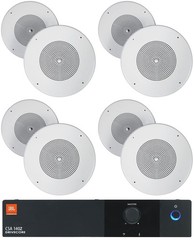 JBL CSA 140Z Commercial 70v Amplifier Amp+(8) 8″ White Ceiling Speakers CSA140Z
