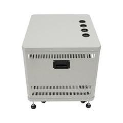 9U Server Rack Cabinet Carbon Steel Grey Mobile Casters & Cable Ports