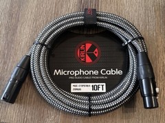 XLR Microphone Cable – Woven Charcoal Gray 10ft Kirlin Male to Female-20AWG New