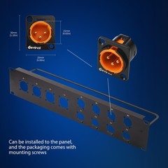 XLR Pass Through Cable, XLR Male Panel Mount to Female Connector Adapter, Mic…