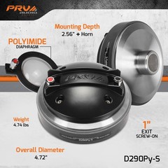 PRV Audio D290Py-S 1″ EXIT PRO AUDIO POLYIMIDE COMPRESSION DRIVER (Each)