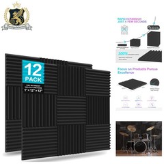 High-Density Black Acoustic Foam Panels – Fire-Resistant & Noise Absorbing
