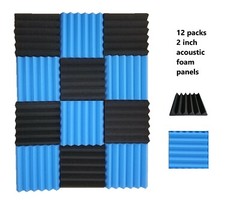 12 Pack Wedge Premium Acoustic Soundproofing Studio Foam Tiles 12″ x 12″ x 2″