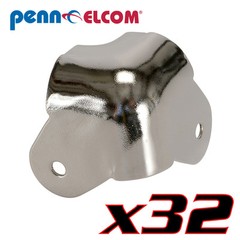 32 Pack Penn Elcom C1819N Metal Steel Cabinet Corner Nickel Lipped WrapAround