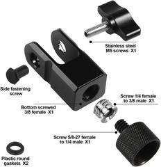 Microphone Mount Adapter for Hyperx Quadcast with 3/8″ or 1/4″ Screw M, black