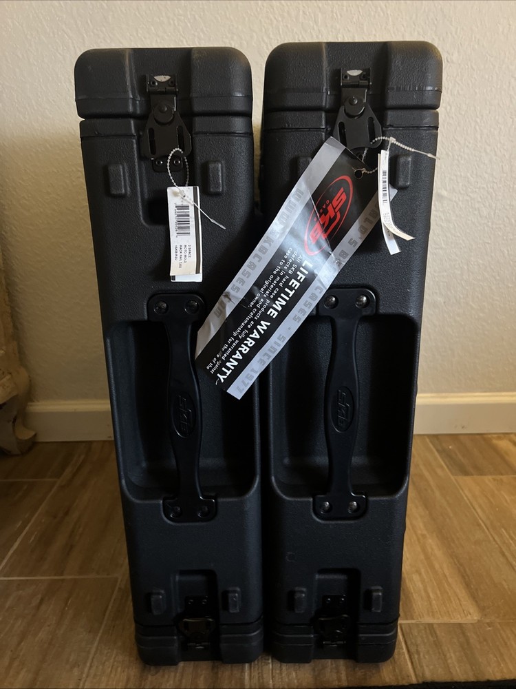 (2) SKB 1SKB-R2U 2U Space Roto Molded Rack w/ Twist Latches & Heavy Duty Handles